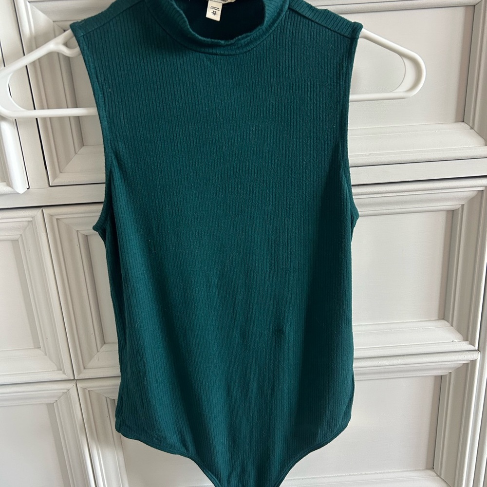 Express Sleeveless Mock Neck Bodysuit - Teal